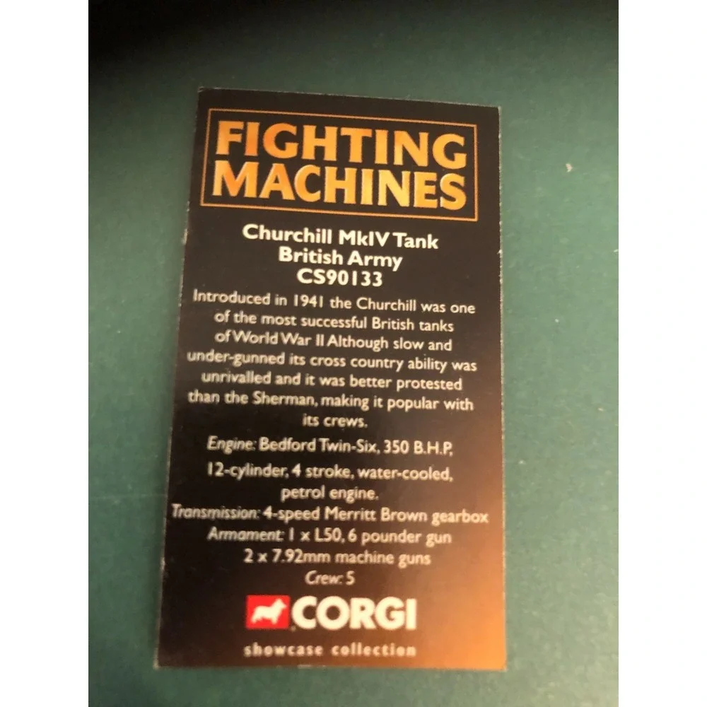 Corgi Fighting Machines Churchill MkIV Tank D-Day British Army CS90133
